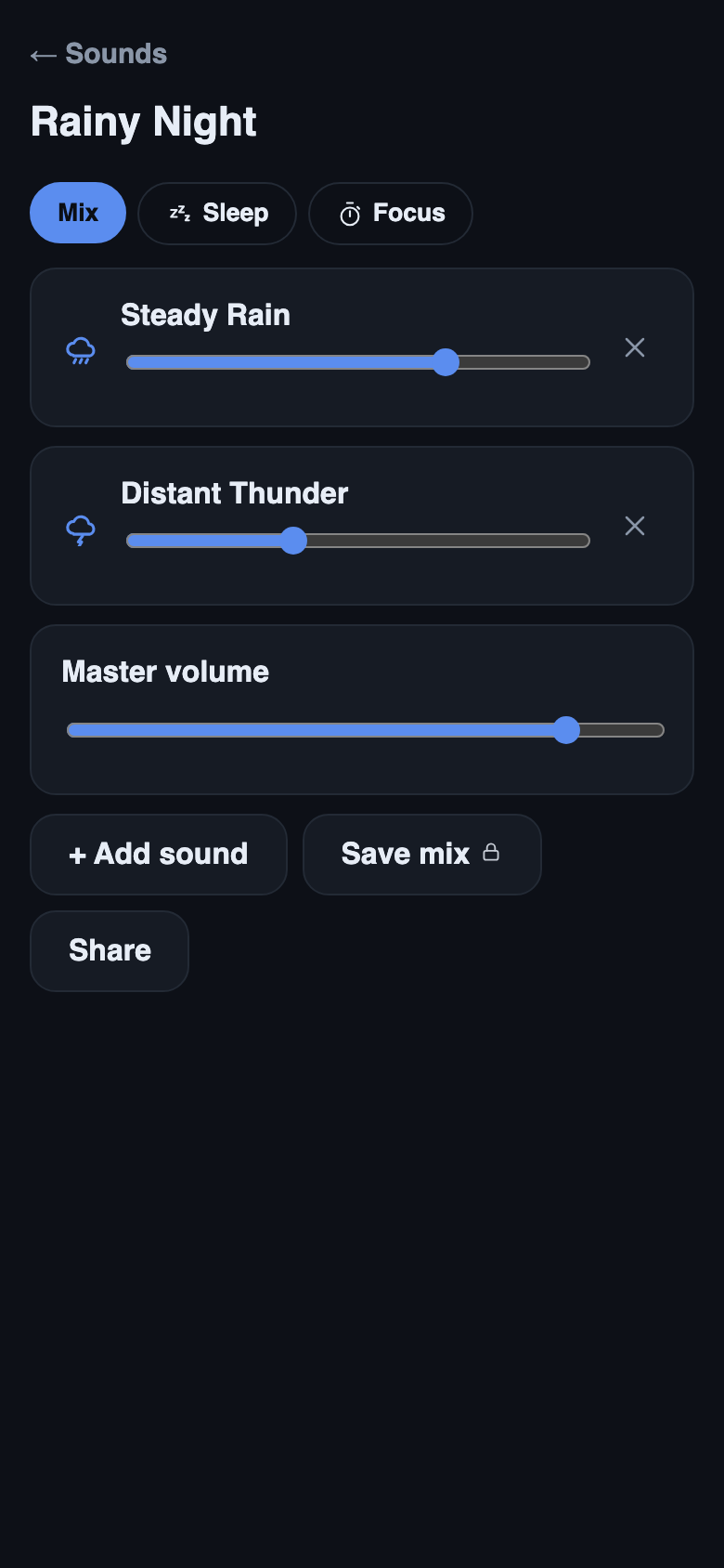 Layer sounds and dial in each volume.