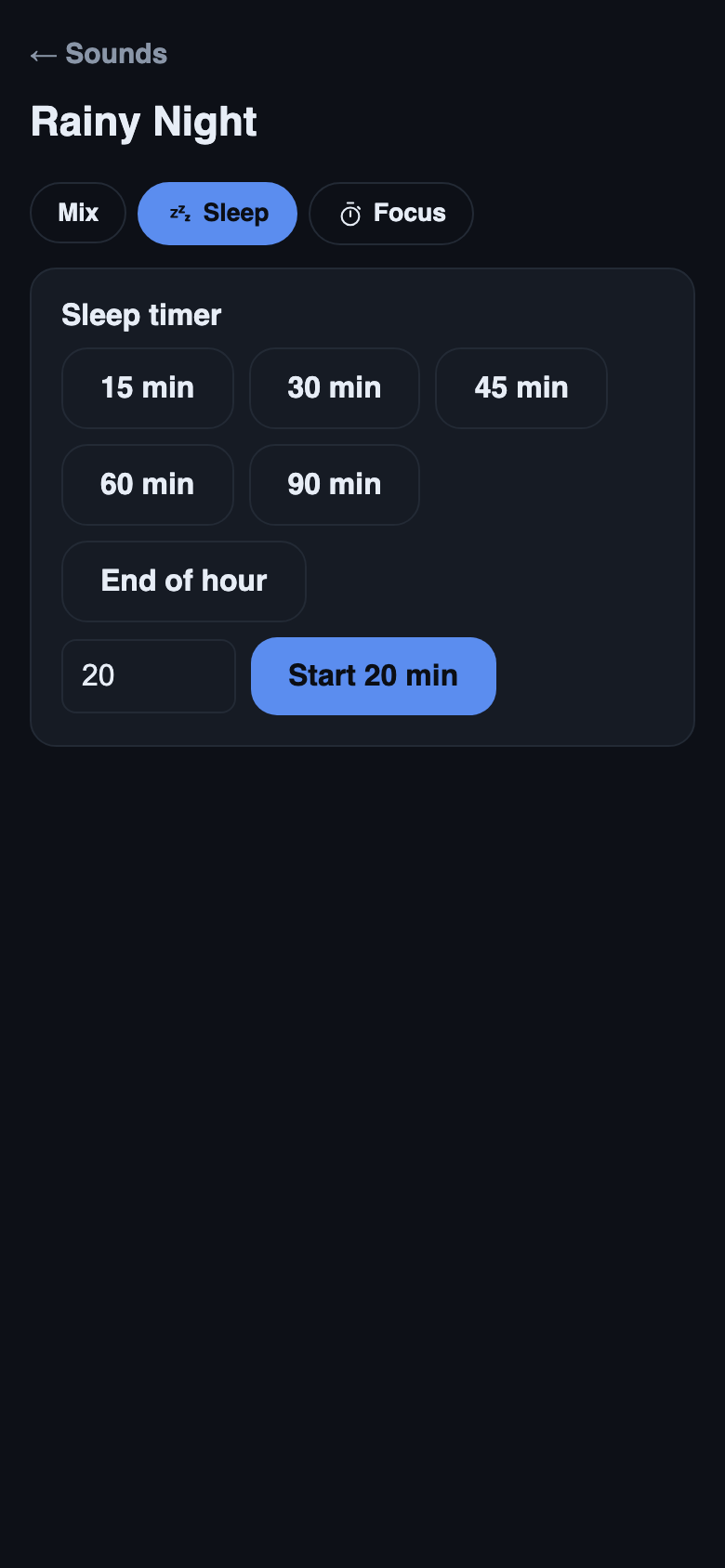 Set a sleep timer and let it fade you out.